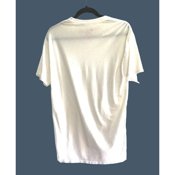 HANES- MENS WHITE PAIN EHITE SHORT SLEEVE CREW NECK T-SHIRT SIZE MEDIUM - Picture 2 of 6